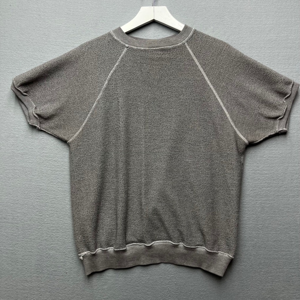 VTG 50s 60s Champion Short Sleeve Sweatshirt Gray Rag… - Gem